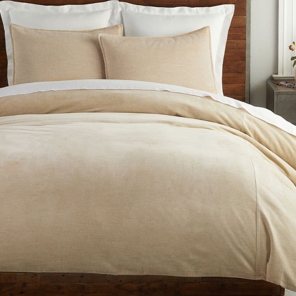 POTTERY BARN HUDSON HEATHERED VELVET DUVET - QUEEN